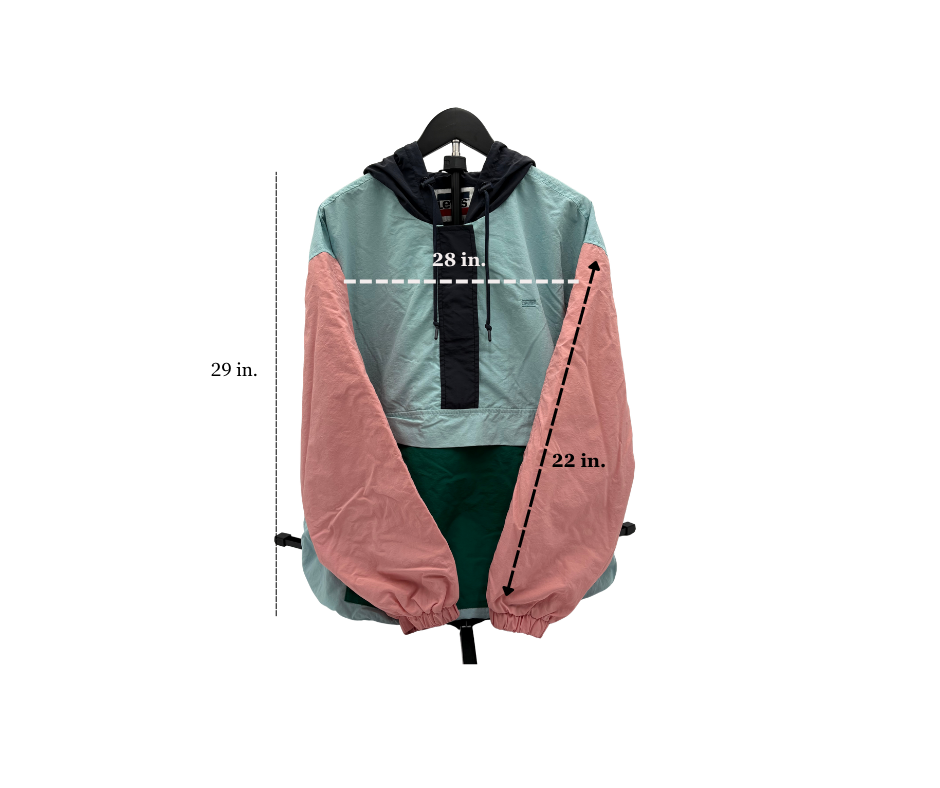Levi's Colorblock Hooded Windbreaker Jacket Light Blue Pink Dark Blue - Image 6