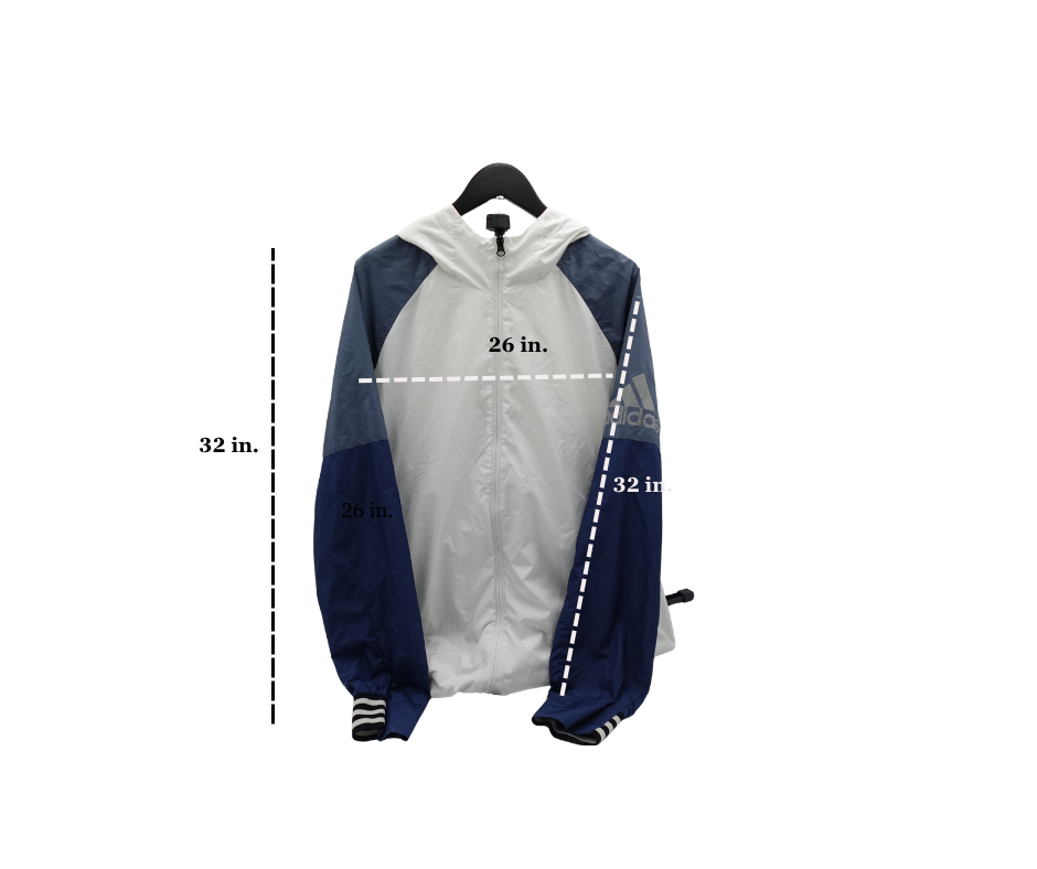 Adidas Colorblock Hooded Jacket Polyester Full Zip Windbreaker - Image 7